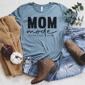 Mom Mode T-Shirt - Heather Slate