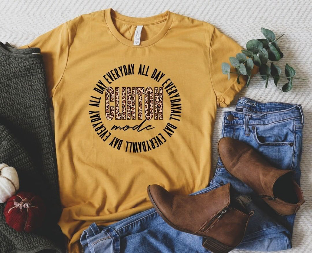 Clinton Mode All Day Everyday T-Shirt - Heather Mustard