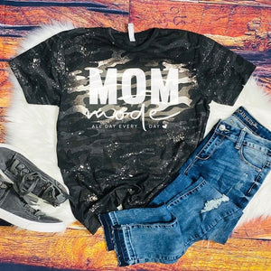 Mom Mode Bleached T-Shirt - Storm Camo