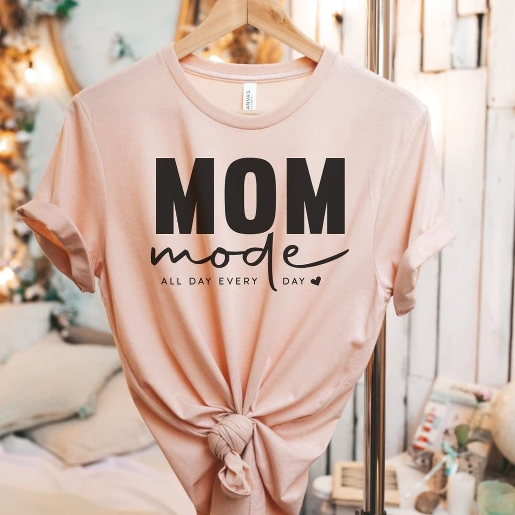 Mom Mode T-Shirt - Heather Peach