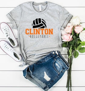 Clinton Volleyball Tee - Black Athletic Heather