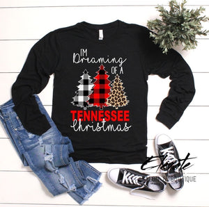 Dreaming of a Tennessee Christmas Longlseeve Tee - Black