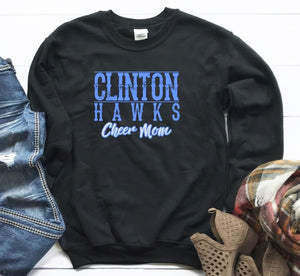Vintage Clinton Hawks Sweatshirt - Cheer Mom