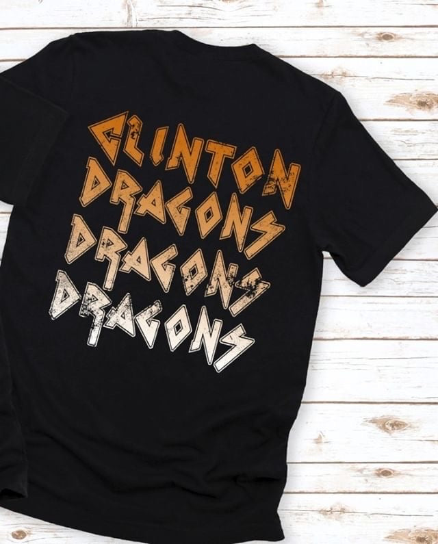 Clinton Dragons Ombre' T-Shirt - Black