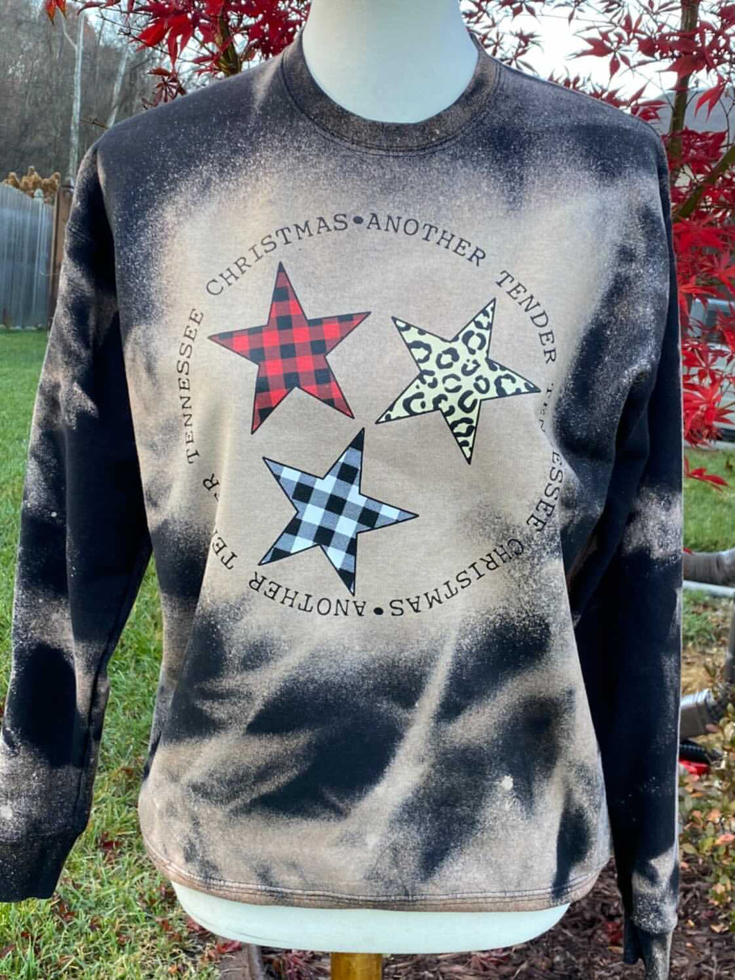 Tender Tennessee Christmas Bleached Tri-Star Sweatshirt